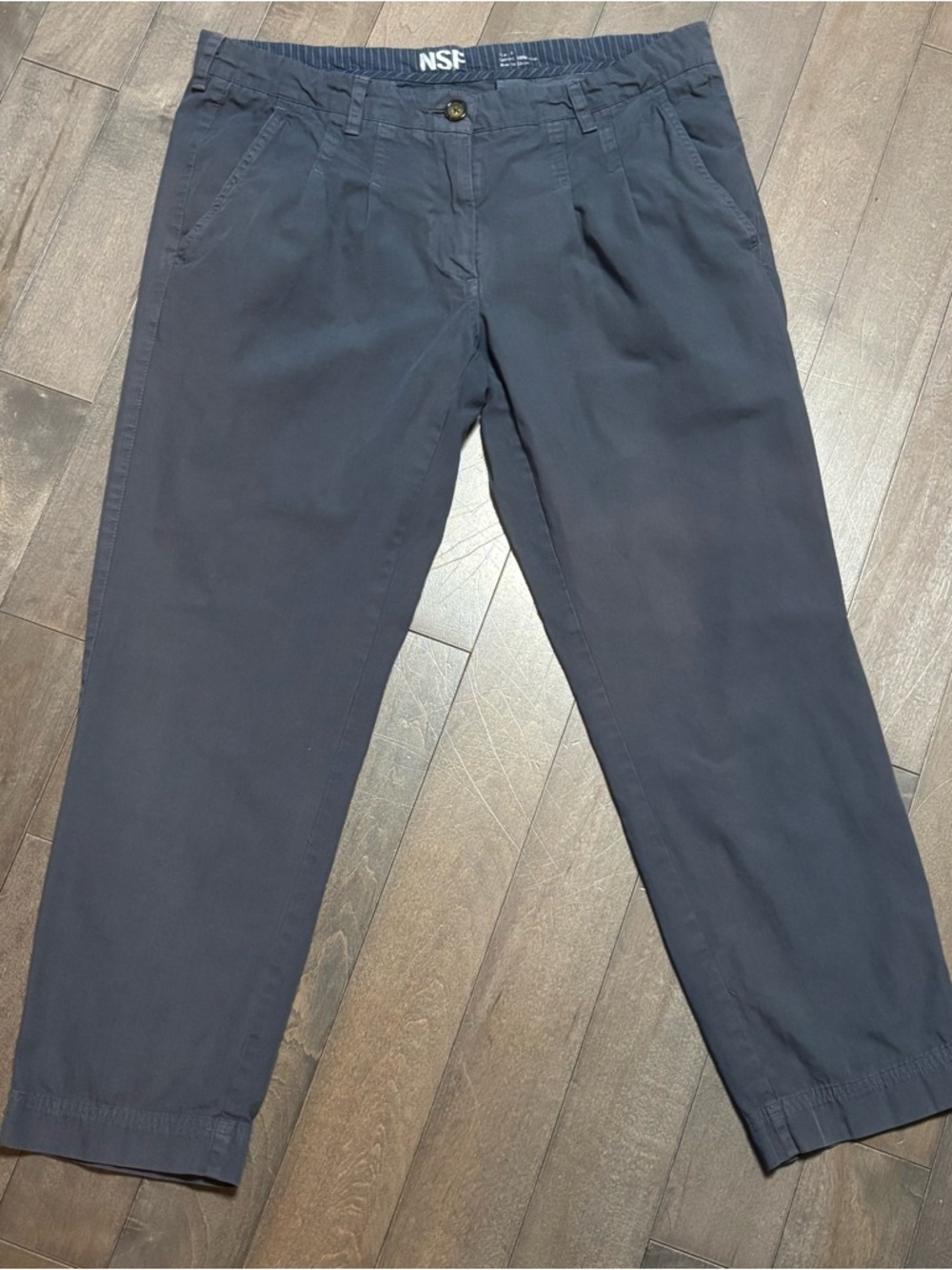 NSF Womens Chino Pants Size 6 Blue Gray Cropped Straight Leg Cotton Casual